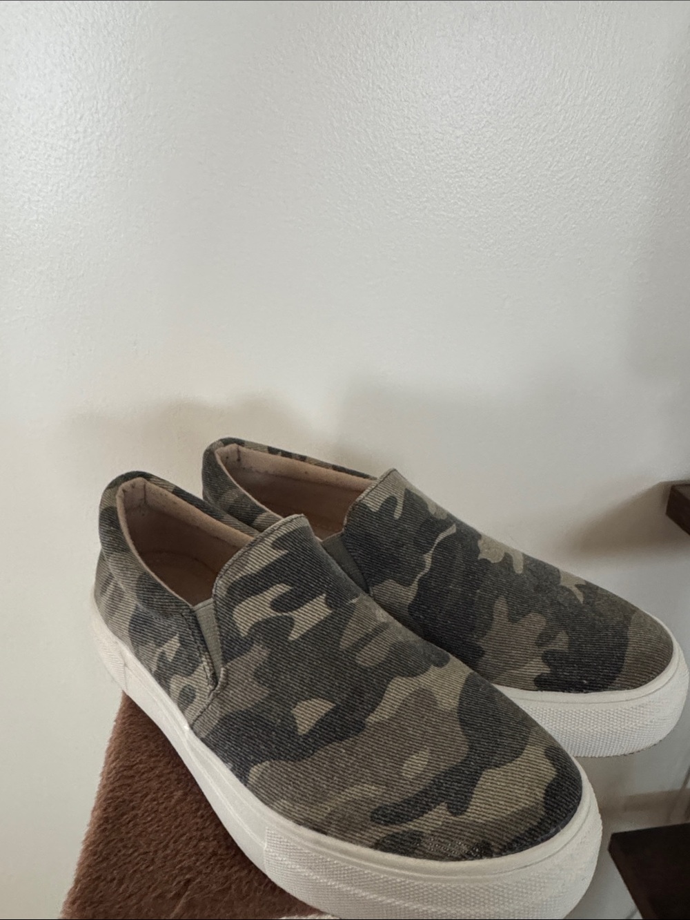 Soda Striped Canvas Slip-On in Beige and Black
